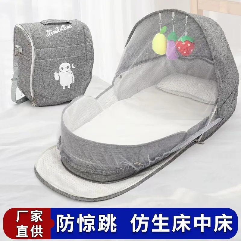 Mochila cuna plegable portátil para bebé, cama expandible amplia - imagen 3