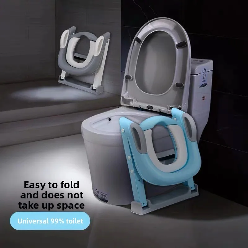 Asiento de inodoro infantil plegable con reposapiés antideslizantes - imagen 4