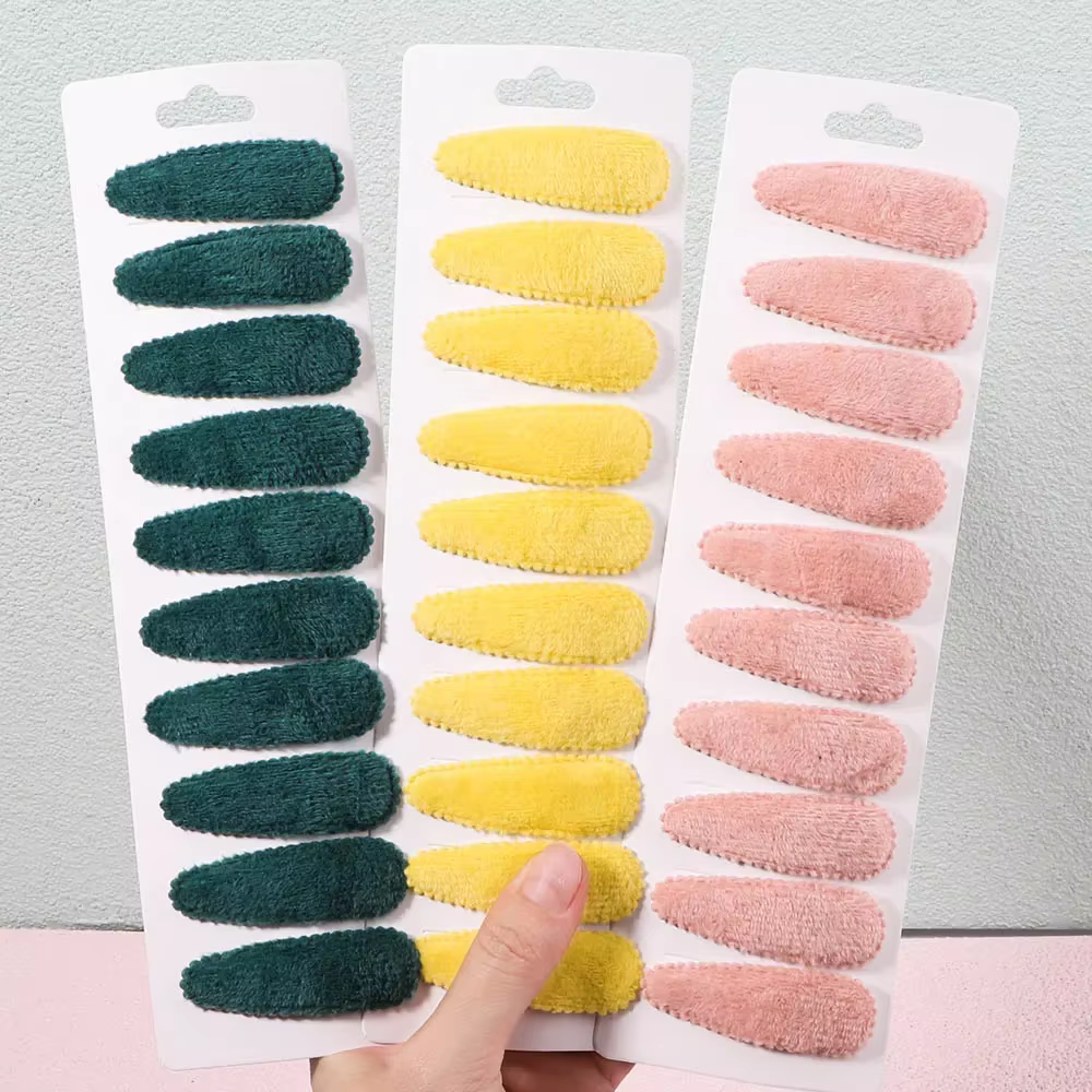 Set de 10 clips Snap BB de felpa en varios colores