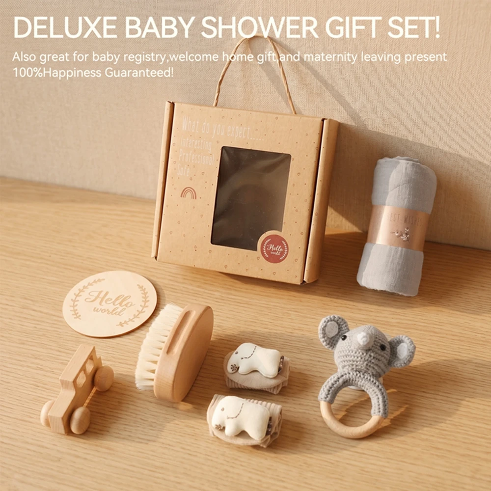 Set regalo bebé recién nacido para baño y manta con sonajero - imagen 2