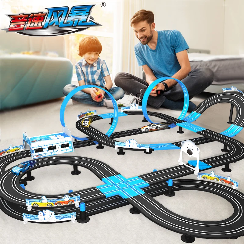 Pista de ferrocarril eléctrico con coche y control remoto para niños - imagen 2