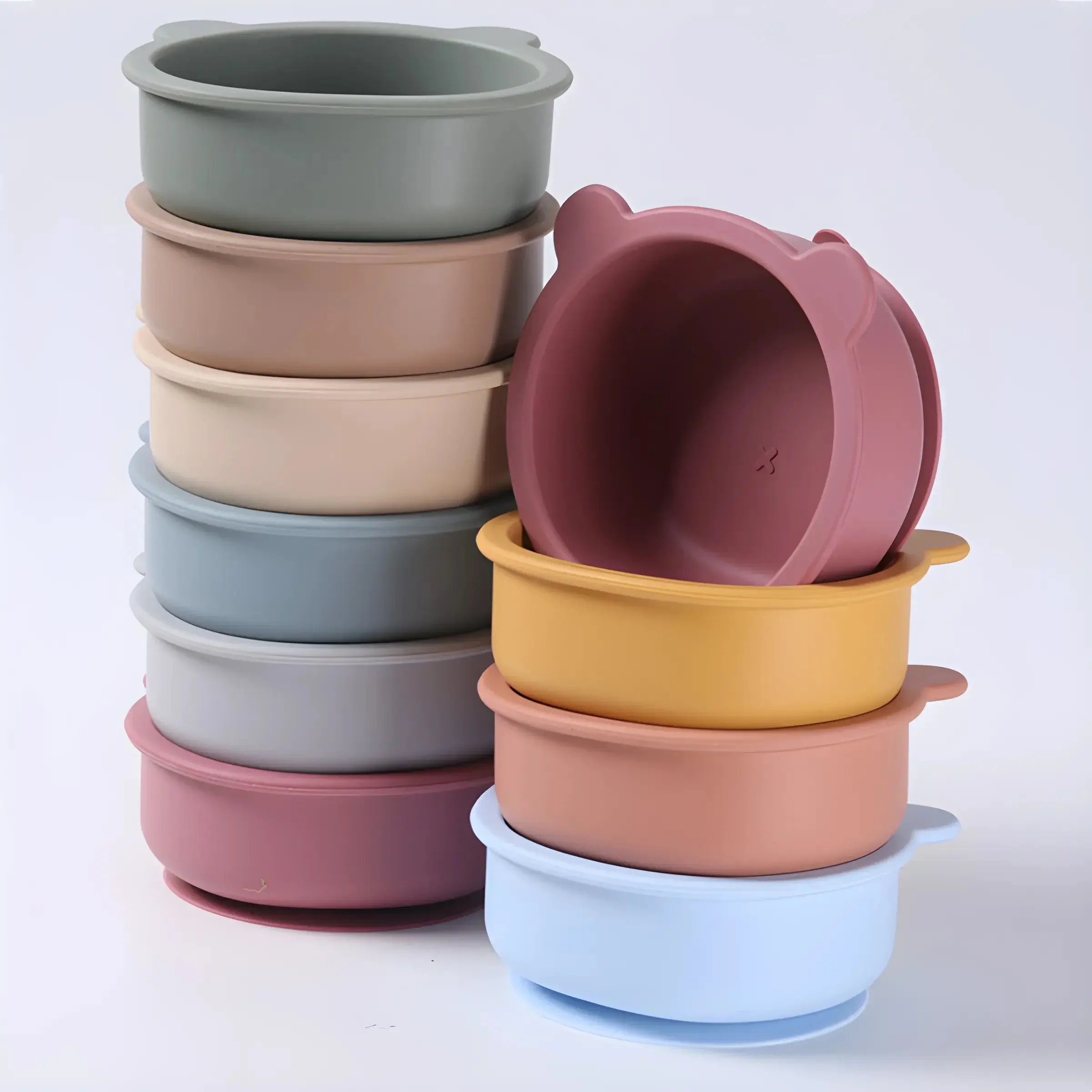 Cuenco de silicona para bebé con ventosa y aprendizaje de comida - imagen 5