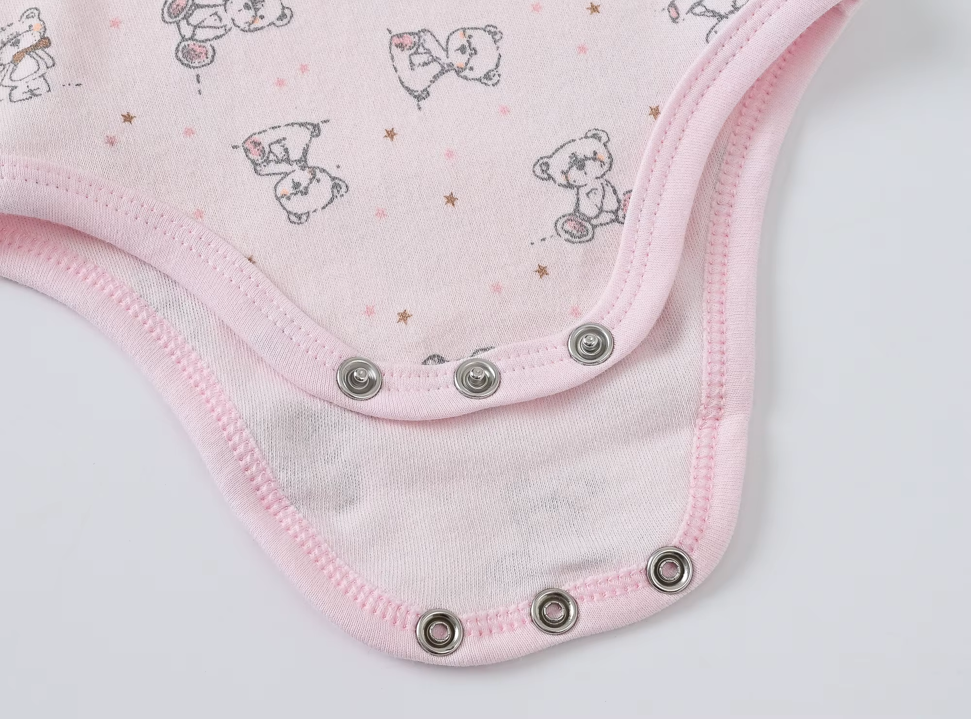 KAVKAS body bebé niña algodón manga larga estampado oso rosa - imagen 4