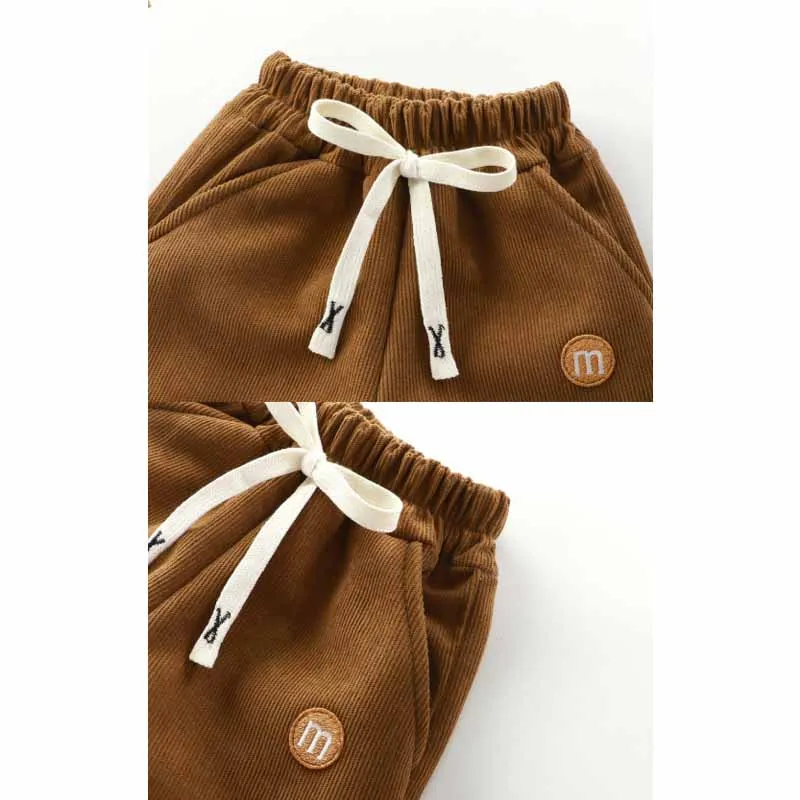 Pantalón de chándal grueso para niño, estilo práctico