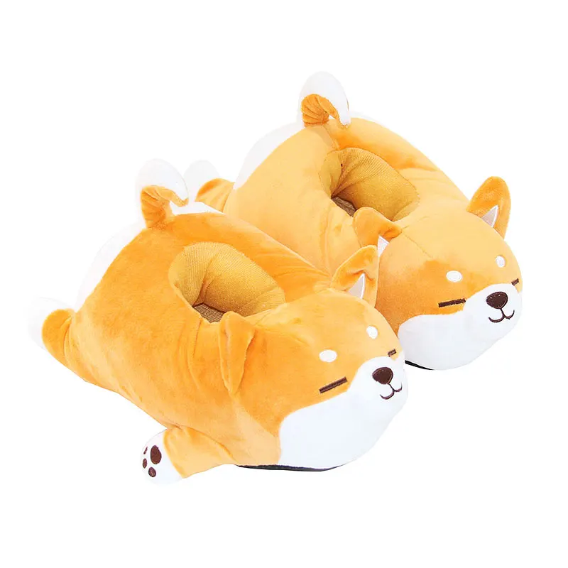 Pantuflas Shiba Inu de algodón felpa para parejas – Diseño divertido - imagen 5