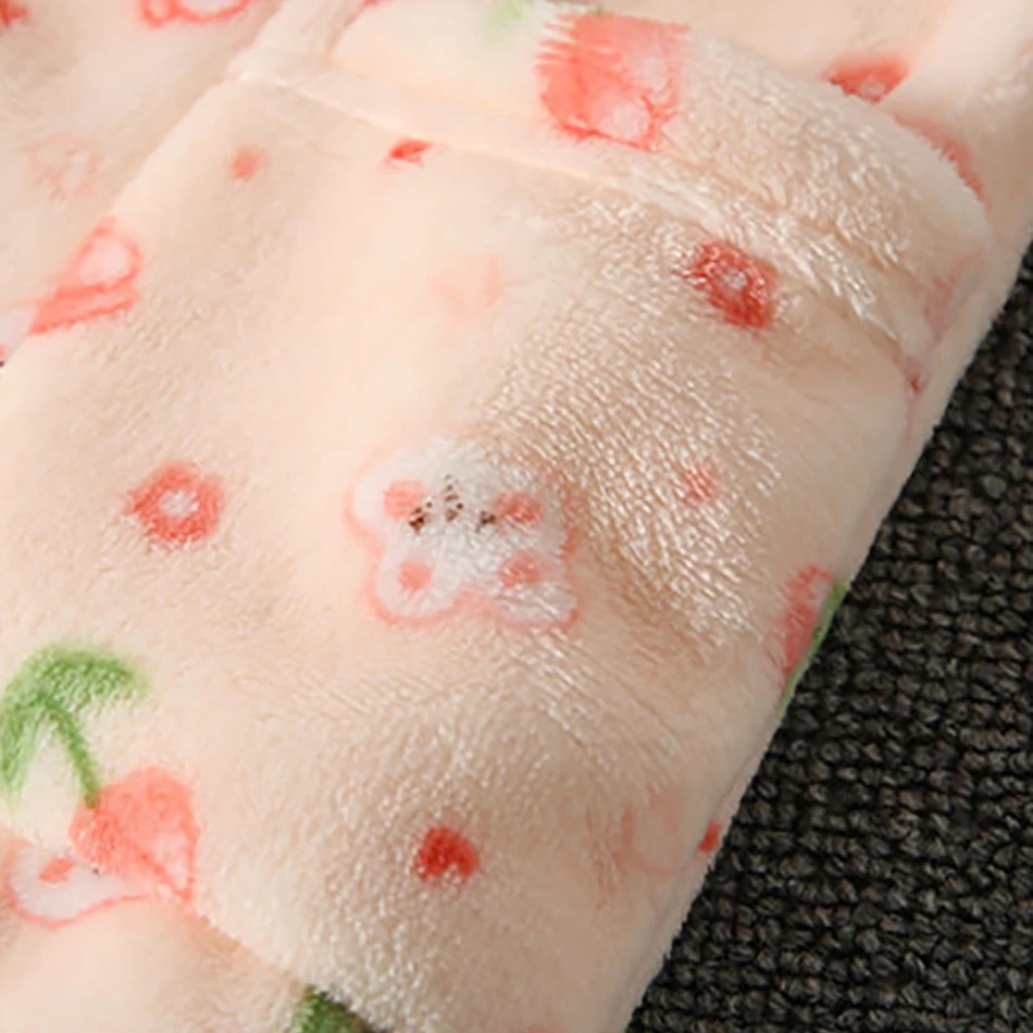 Pijamas de franela Coral manga larga con dibujos animados para invierno - imagen 5