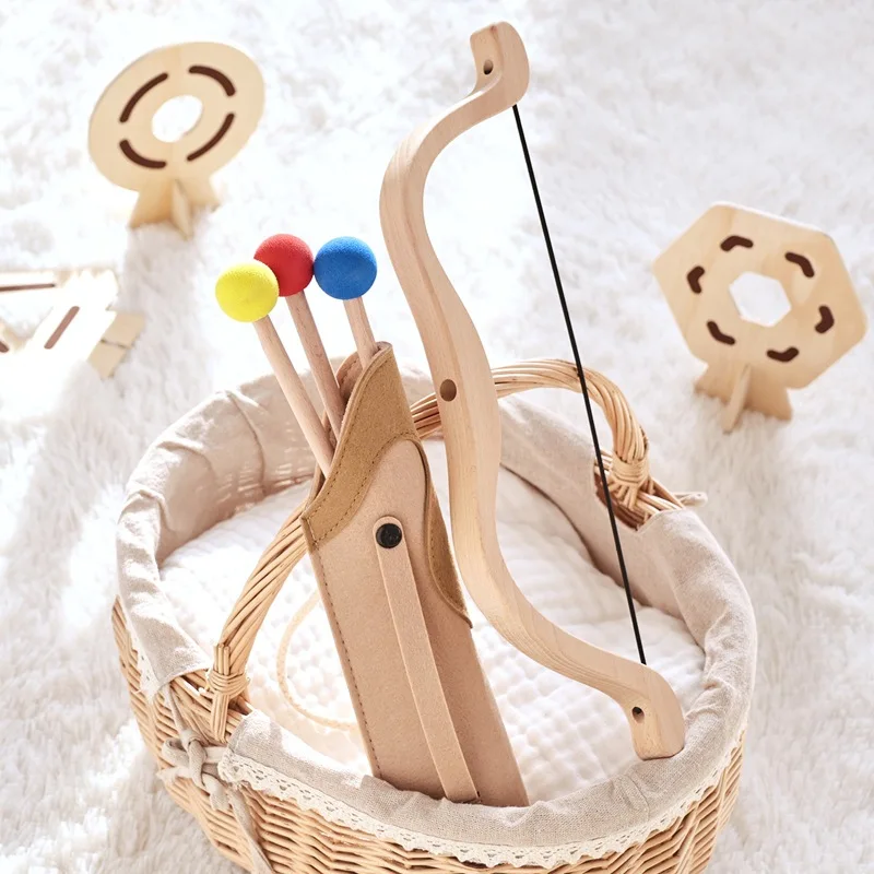 Juguete de arco y flecha de madera para niños – tiro educativo - imagen 3