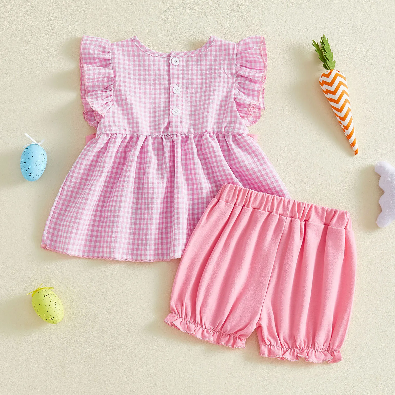 Conjunto bebé niña con volantes, conejo y bloomer Pascua festivo - imagen 3
