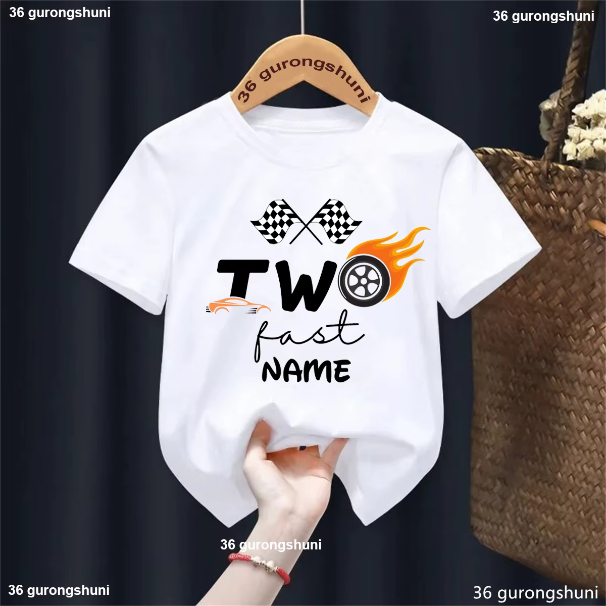 Camiseta de niño personalizada con estampado de carreras rápidas - imagen 4
