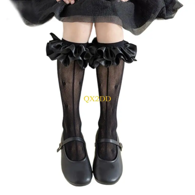 Calcetines de algodón para niña – Bordes de encaje delicados - imagen 2