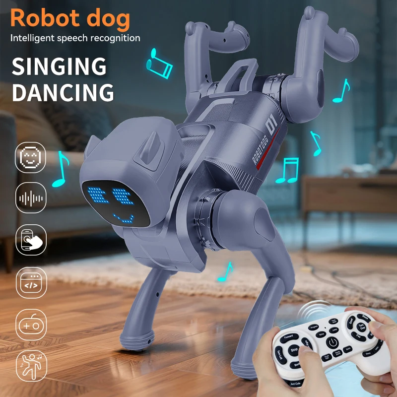 Perro robot RC programable canta, baila y habla con voz mecánica - imagen 4