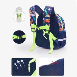 Mochila de guardería infantil con lentejuelas láser y dinosaurios