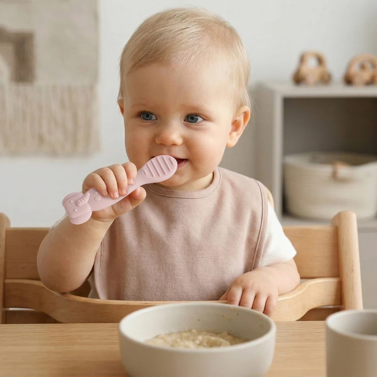 Cucharas de silicona bebé primera etapa autoalimentación - imagen 3