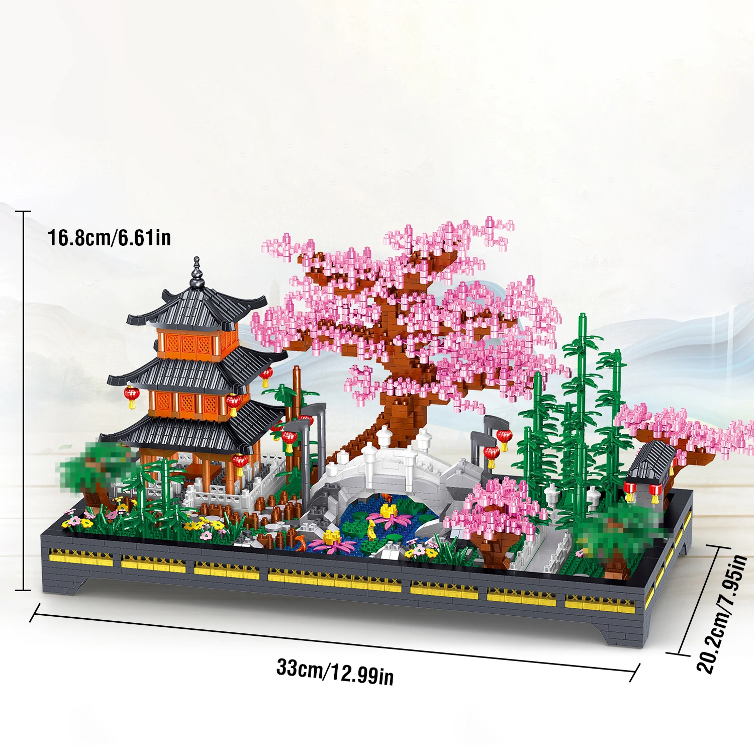 Set bloques de construcción jardín zen con rompecabezas educativo