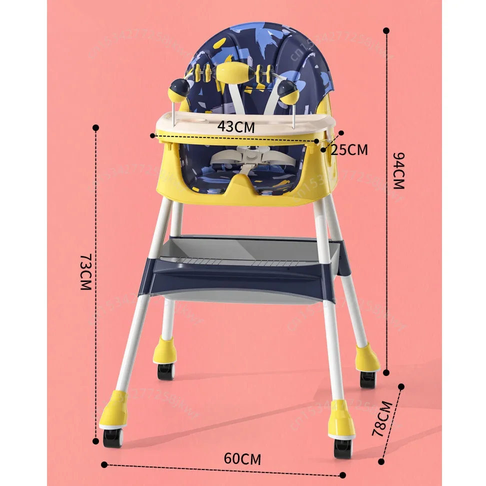 Trona plegable infantil bebé – Altura ajustable multifuncional - imagen 3