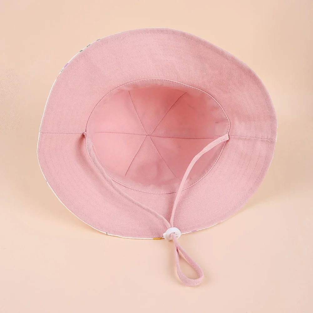 Sombrero de pescador doble cara con flores para niñas protección UV - imagen 5