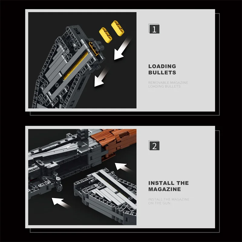 Bloques de construcción rifle AK47 para niños – Juguete militar DIY - imagen 3