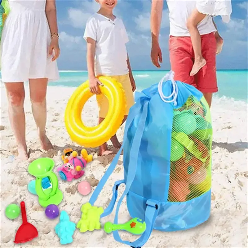 Bolsa plegable malla para juguetes de playa y accesorios con cordón - imagen 4