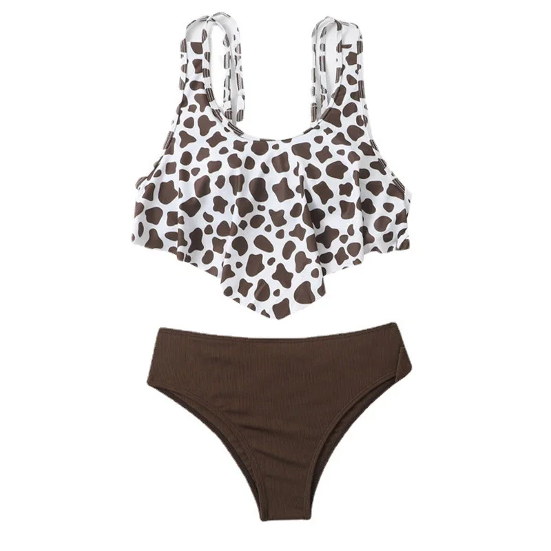 Trajes de baño madre e hija a juego – Bikini dividido con volantes - imagen 3
