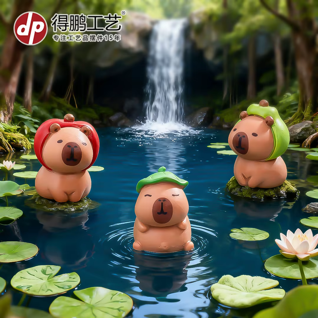 Figuras de acción capibara en miniatura para niños micropaisajes - imagen 2