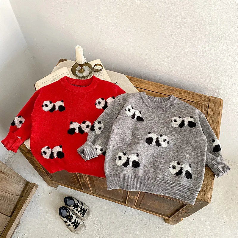 Suéter de punto para niño, cuello redondo y cálido para otoño-invierno - imagen 5