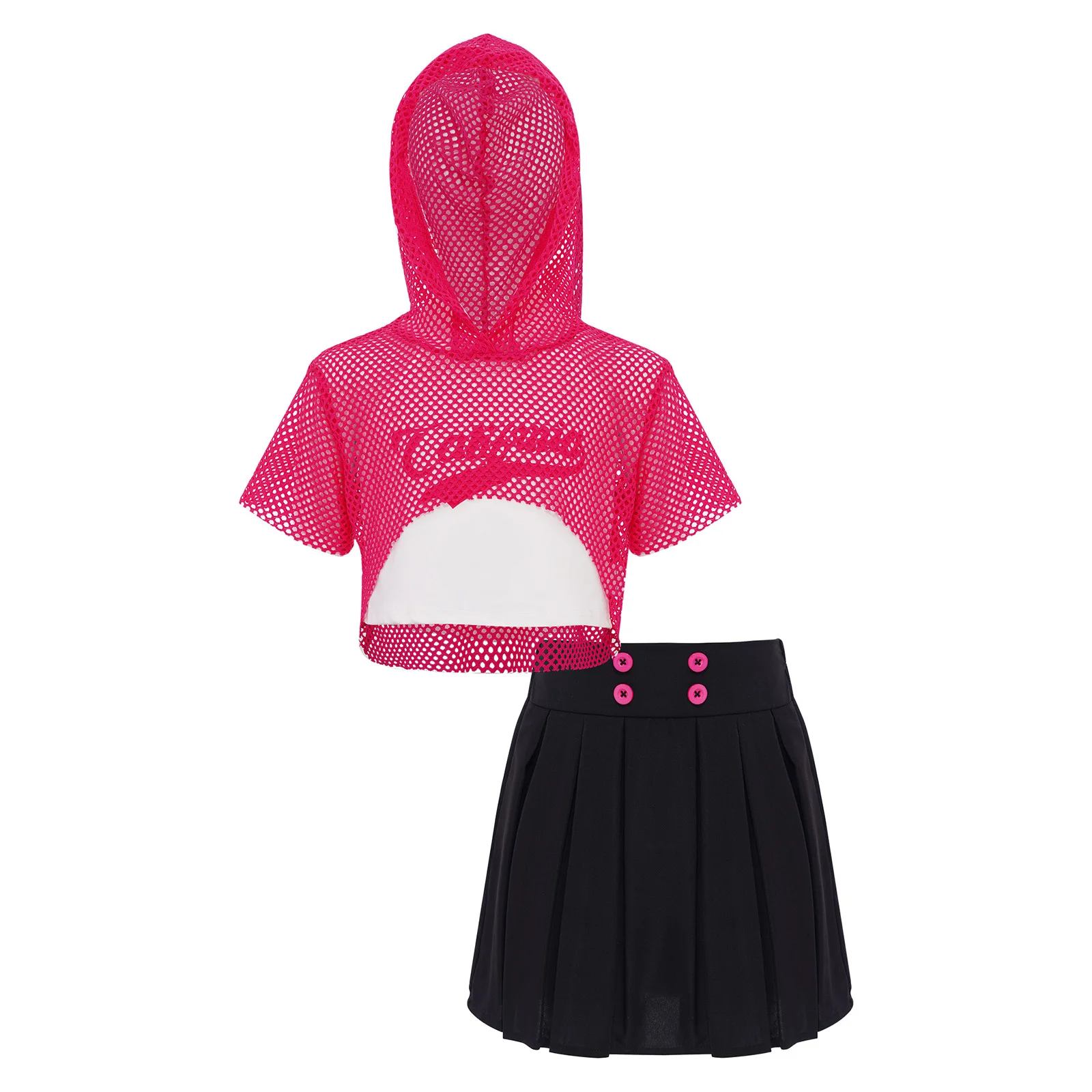 Conjunto de baile jazz para niñas con falda plisada y top - imagen 3