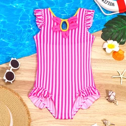 Bañador de niña bebé entero a rayas para verano en la playa