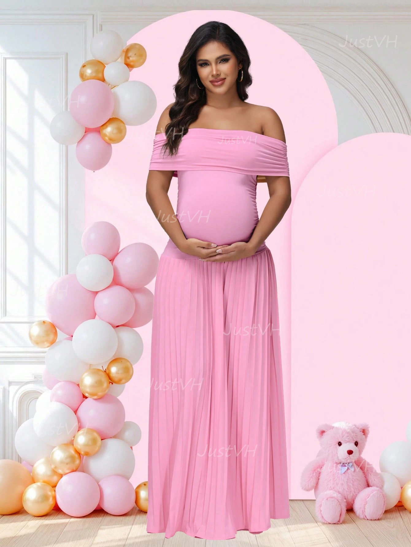 Vista del vestido y acabado elegante