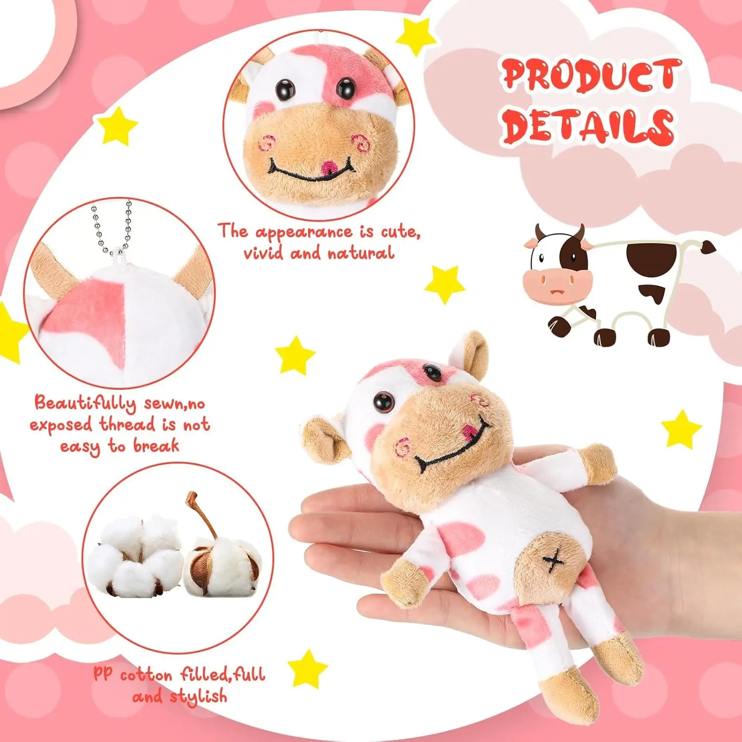 Llaveros vaca peluche grupo infantil