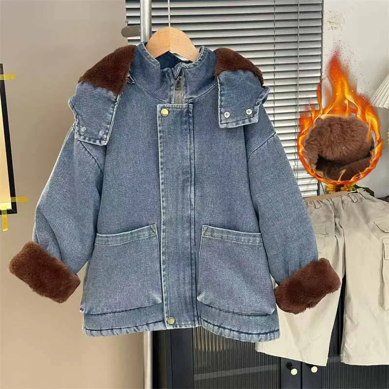 Chaqueta vaquera acolchada de invierno para niños - imagen 4