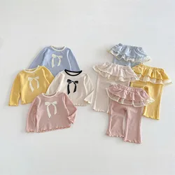 Conjunto primavera niña con sudadera lazo y pantalón
