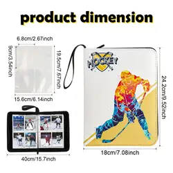 Carpeta para tarjetas de hockey con fundas protectoras y cierre