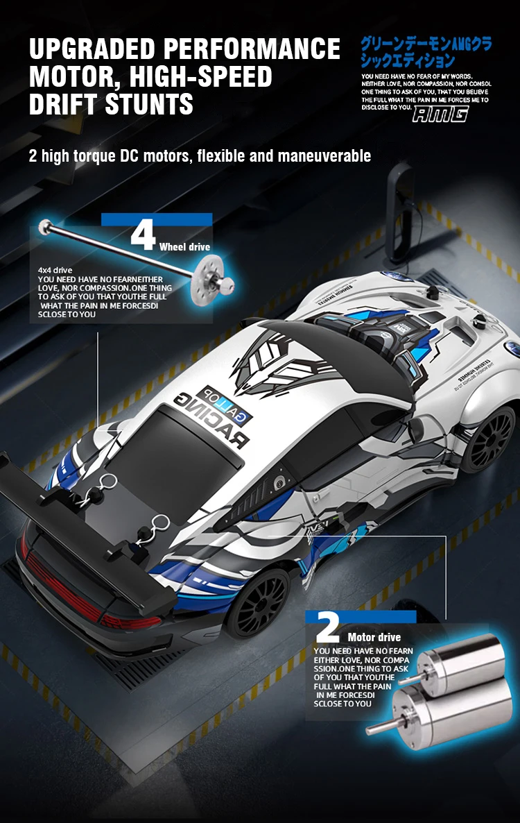 Faros LED visibles en el coche RC
