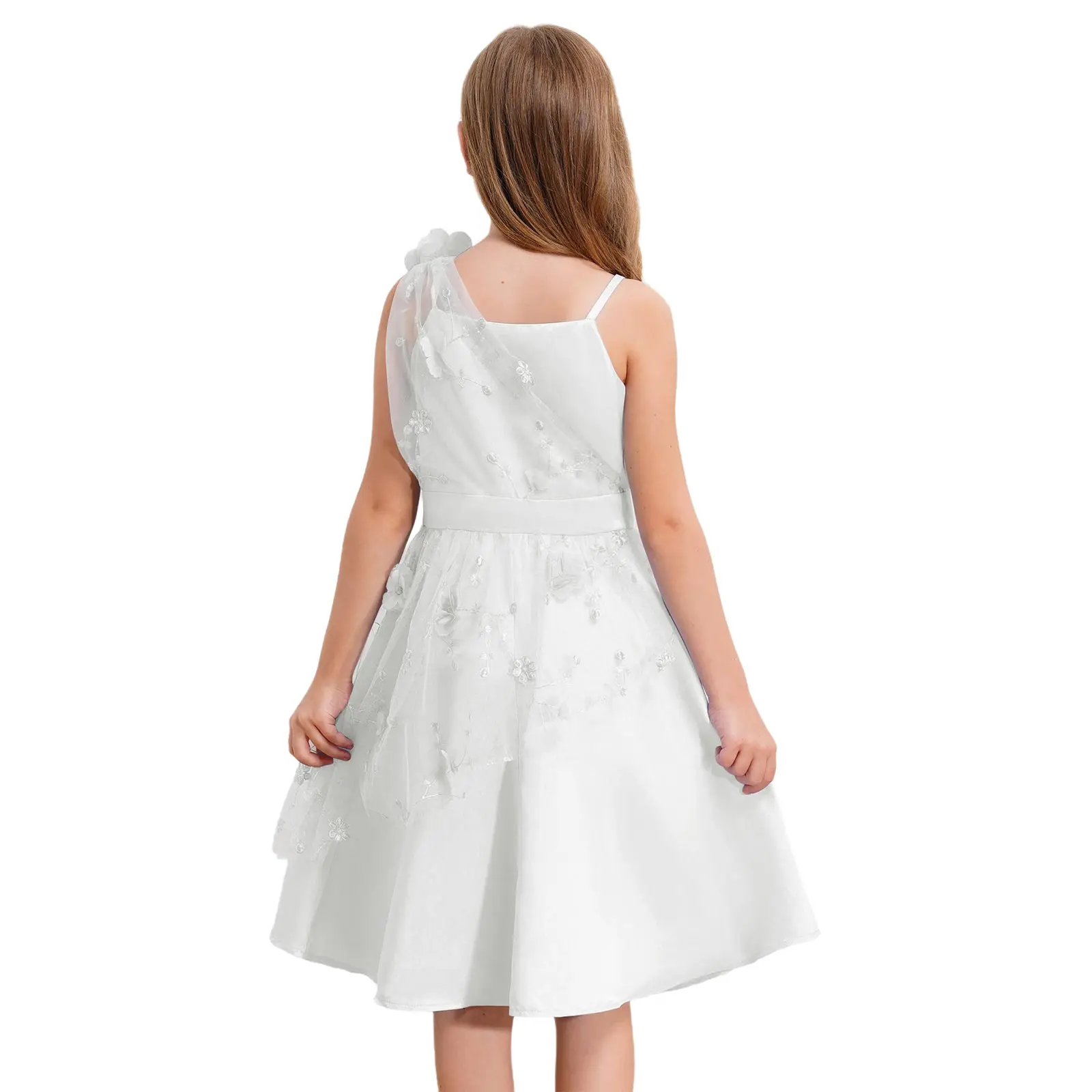 Vestido de tul bordado con flores para niñas – Fiesta y ceremonias - imagen 4