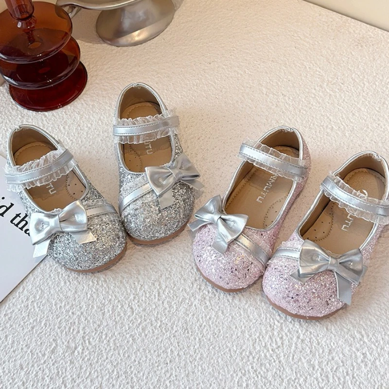 Botines tobilleros de encaje antideslizantes con lazos para niña - imagen 5