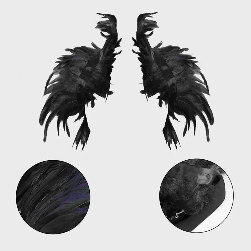 Capa de plumas gótica para Halloween y eventos especiales - imagen 5
