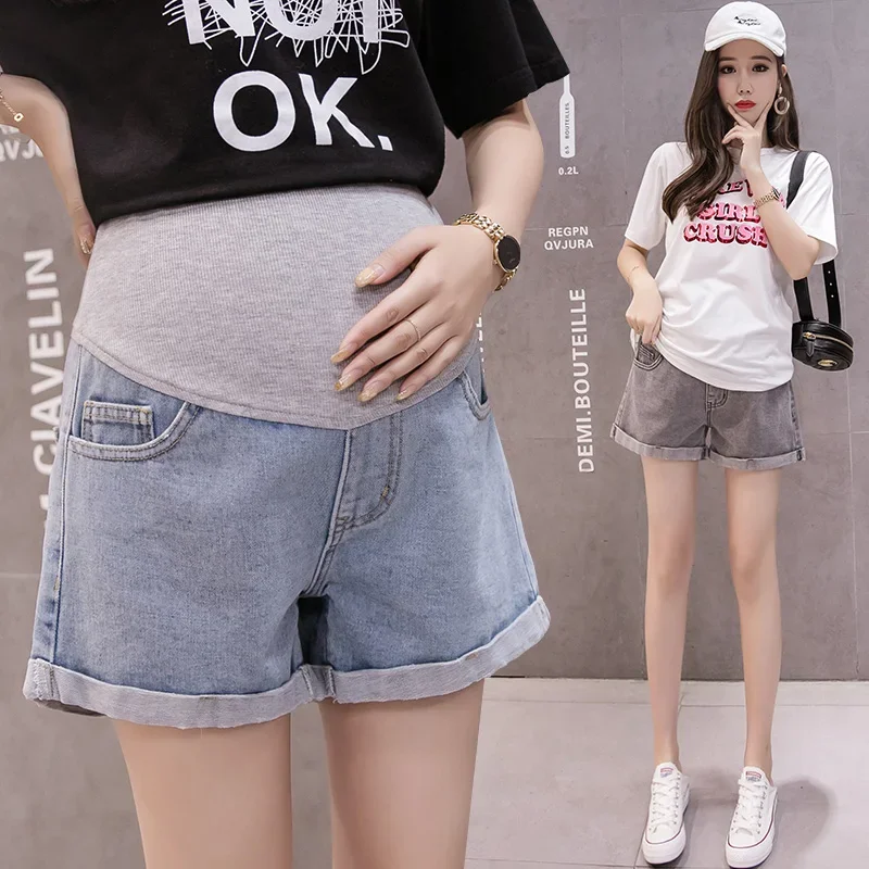Shorts de embarazo vaqueros elásticos con efecto desgastado - imagen 5