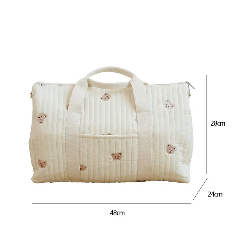 Bolsa de mamá acolchada de algodón floral para bebé y paseo - imagen 4