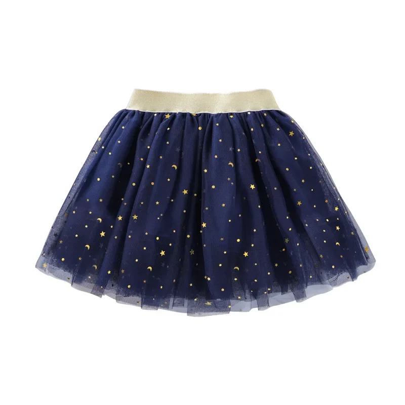 Falda tutú princesa con bordado de estrellas fluorescentes y encaje