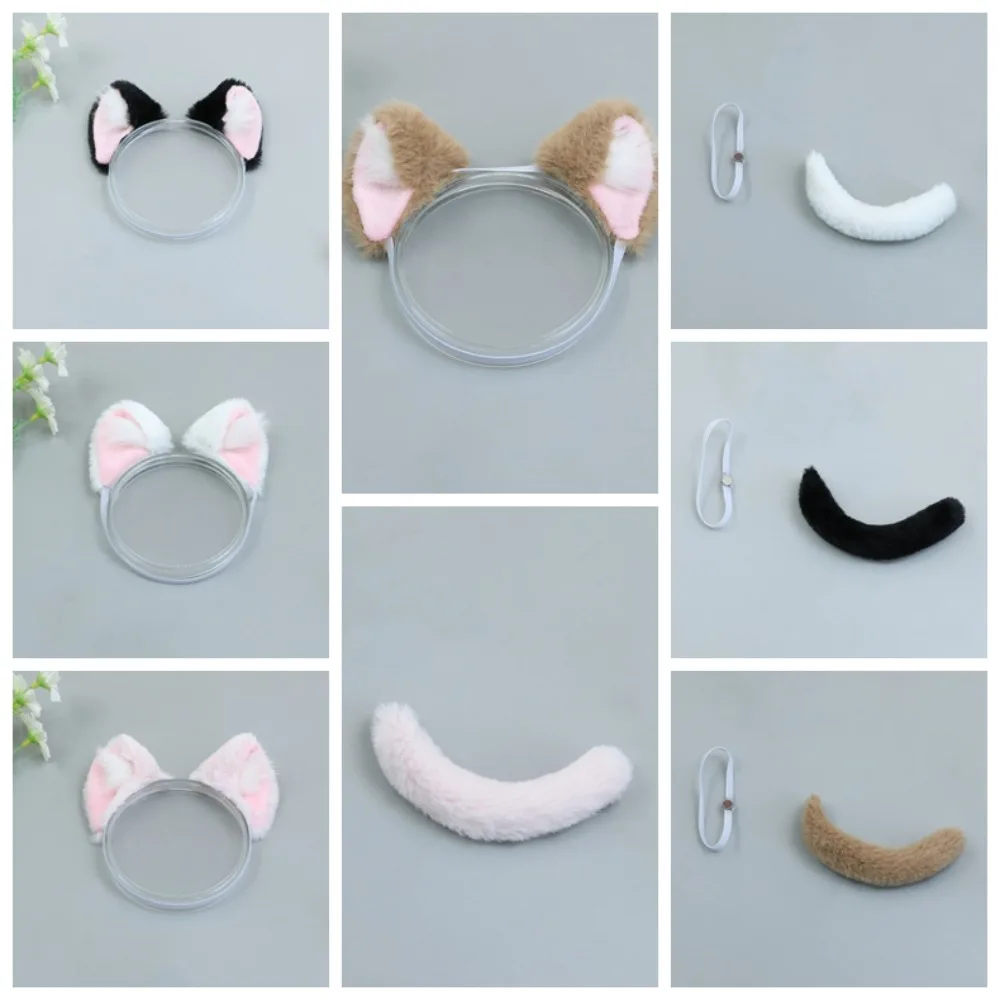 Orejas de gato de peluche en diadema