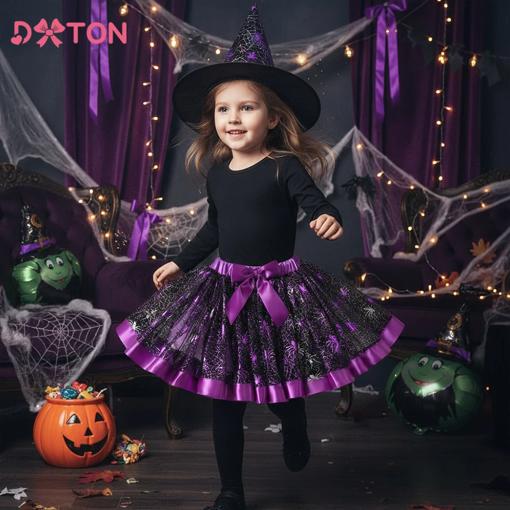 DXTON Disfraz de Halloween para niña con tutú de ballet y araña - imagen 2