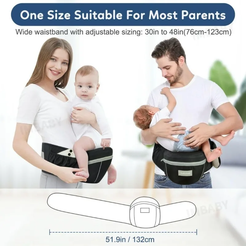 IMBABY Mochila portabebés ergonómica desmontable con cinturón - imagen 5