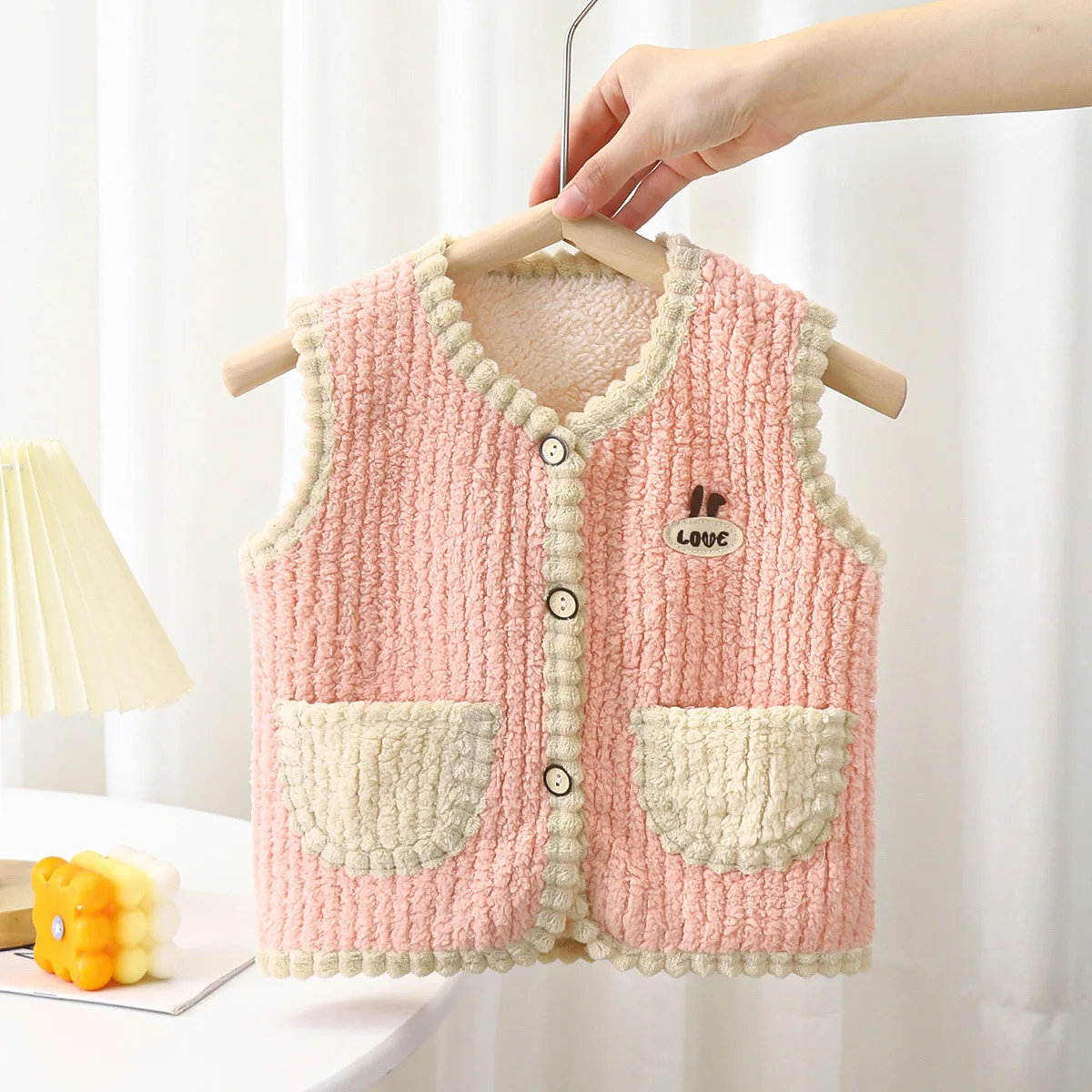 Chaleco de terciopelo abombado infantil - Abrigo de invierno calido - imagen 3