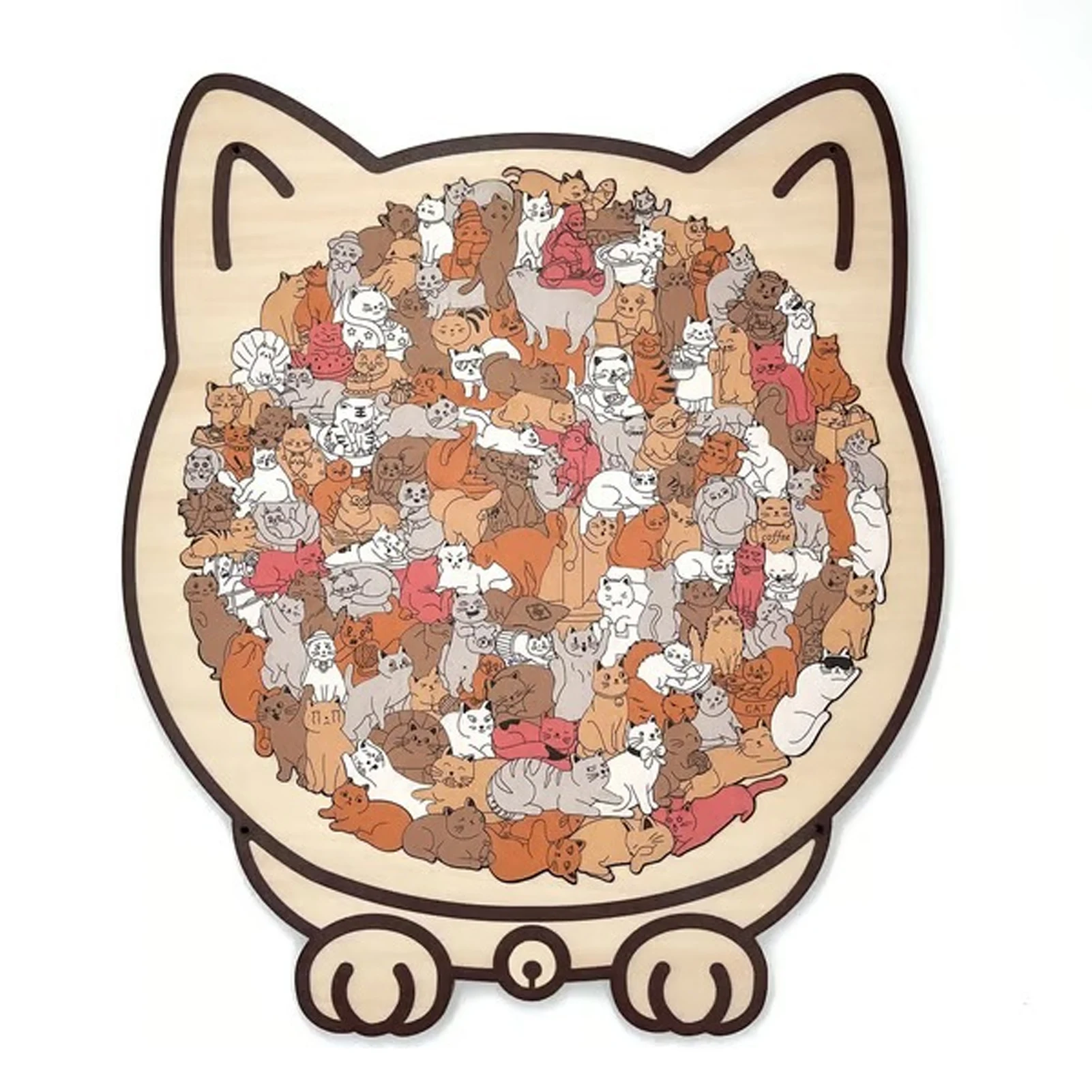 Rompecabezas de gato 3D Montessori de madera apilable