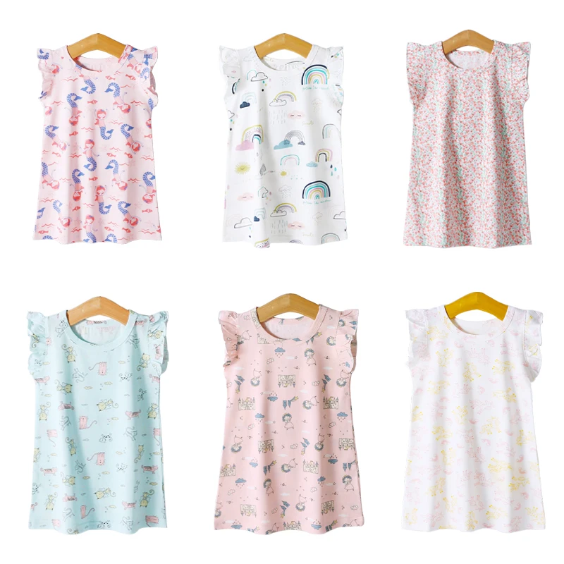 Vestido infantil de verano con volantes en algodón