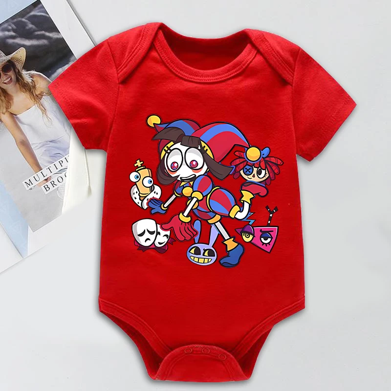Mono de bebé de verano con diseño de circo digital kawaii