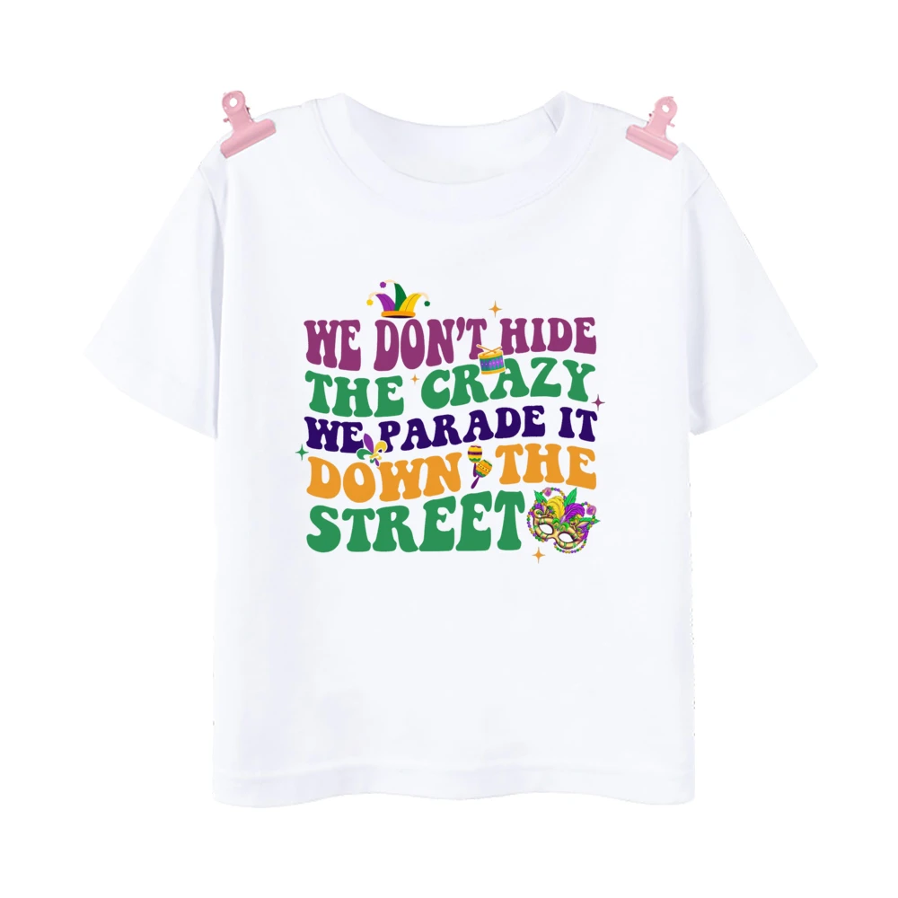 Camisa Mardi Gras Dude manga corta para niños – Estilo carnaval - imagen 3
