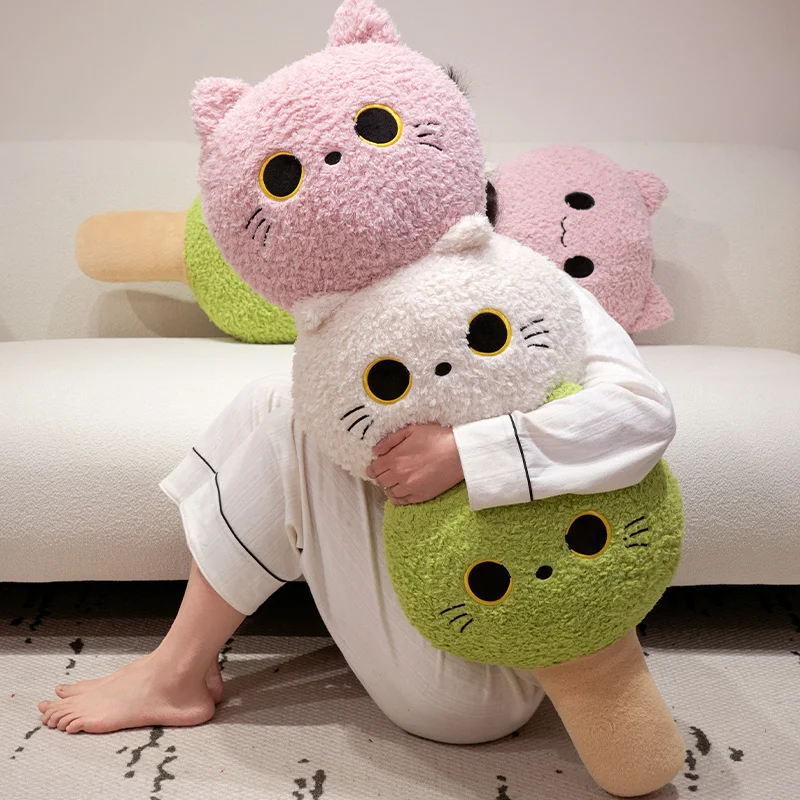 Peluche Tanghulu para gatos – Almohada larga con cara bordada - imagen 4