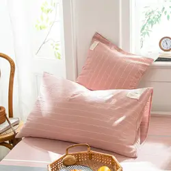 Funda de almohada a cuadros de algodón para todas las estaciones