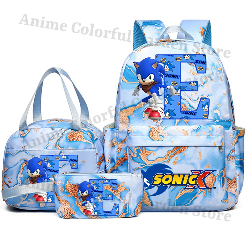 Mochila escolar con estuche y lonchera tipo bento moderna